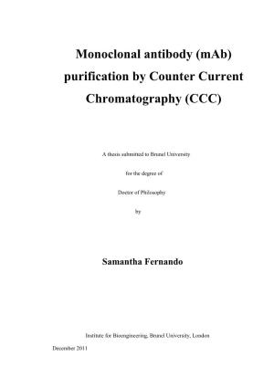 Mab) Purification by Counter Current Chromatography (CCC