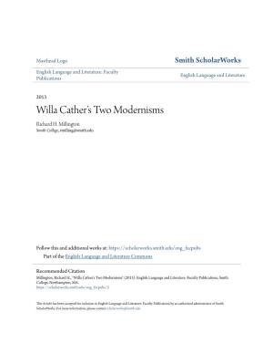 Willa Catherâ•Žs Two Modernisms