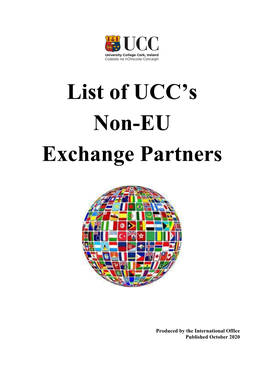 List of UCC's Non-EU Exchange Partners