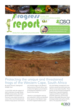 Protecting the Unique and Threatened Frogs of the Western Cape, South