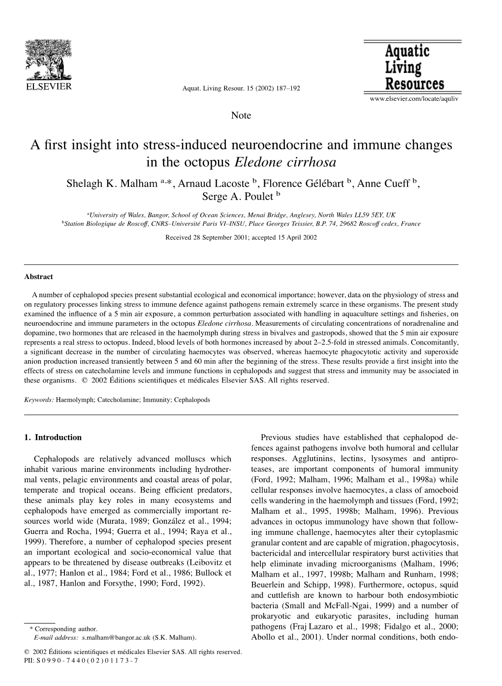 A First Insight Into Stress-Induced Neuroendocrine and Immune