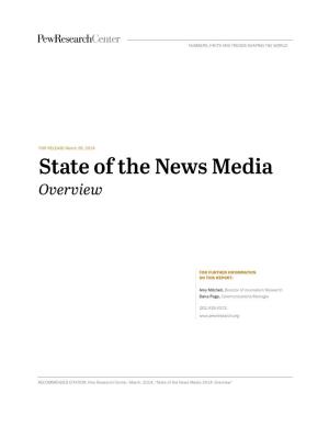 State of the News Media Report for 2014