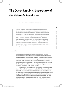 The Dutch Republic. Laboratory of the Scientific Revolution
