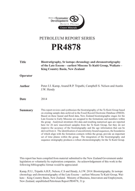 PR4878- Biostratigraphy, Sr-Isotope Chronology and Chronostratigraphy-Te Kuiti Group.Pdf