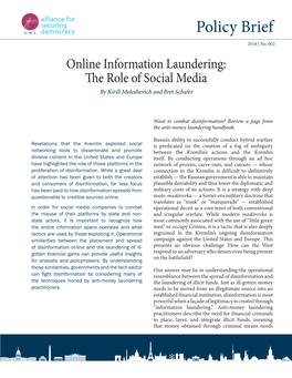 Online Information Laundering: the Role of Social Media by Kirill Meleshevich and Bret Schafer