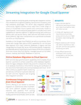 Streaming Integration for Google Cloud Spanner