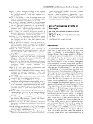 Late Pleistocene Glaciations, Beringia