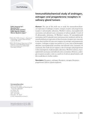 Immunohistochemical Study of Androgen, Estrogen and Progesterone Receptors in Salivary Gland Tumors