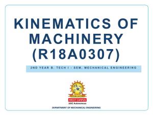 Kinematics of Machinery (R18a0307)