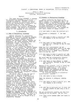 D-SCRIPT: a COMPUTATIONAL THEORY of DESCRIPTIONS Artificial Intelligence