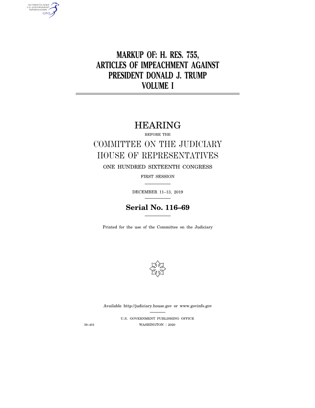 H. Res. 755, Articles of Impeachment Against President Donald J