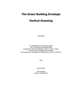 The Green Building Envelope Vertical Greening