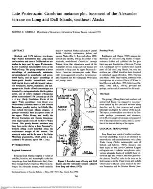 Late Proterozoic-Cambrian Metamorphic Basement of the Alexander Terrane on Long and Dall Islands, Southeast Alaska