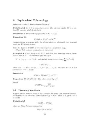 8 Equivariant Cohomology