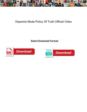 Depeche Mode Policy of Truth Official Video