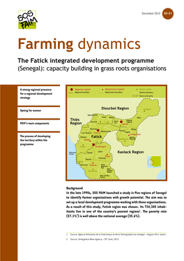 Farming Dynamics the Fatick Integrated Development Programme (Senegal): Capacity Building in Grass Roots Organisations