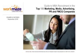 Example Entries from the Guide to MBA Recruitment In