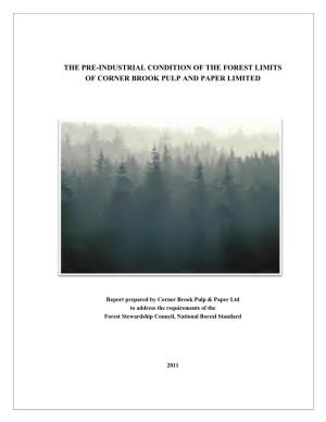 The Pre-Industrial Condition of the Forest Limits of Corner Brook Pulp and Paper Limited