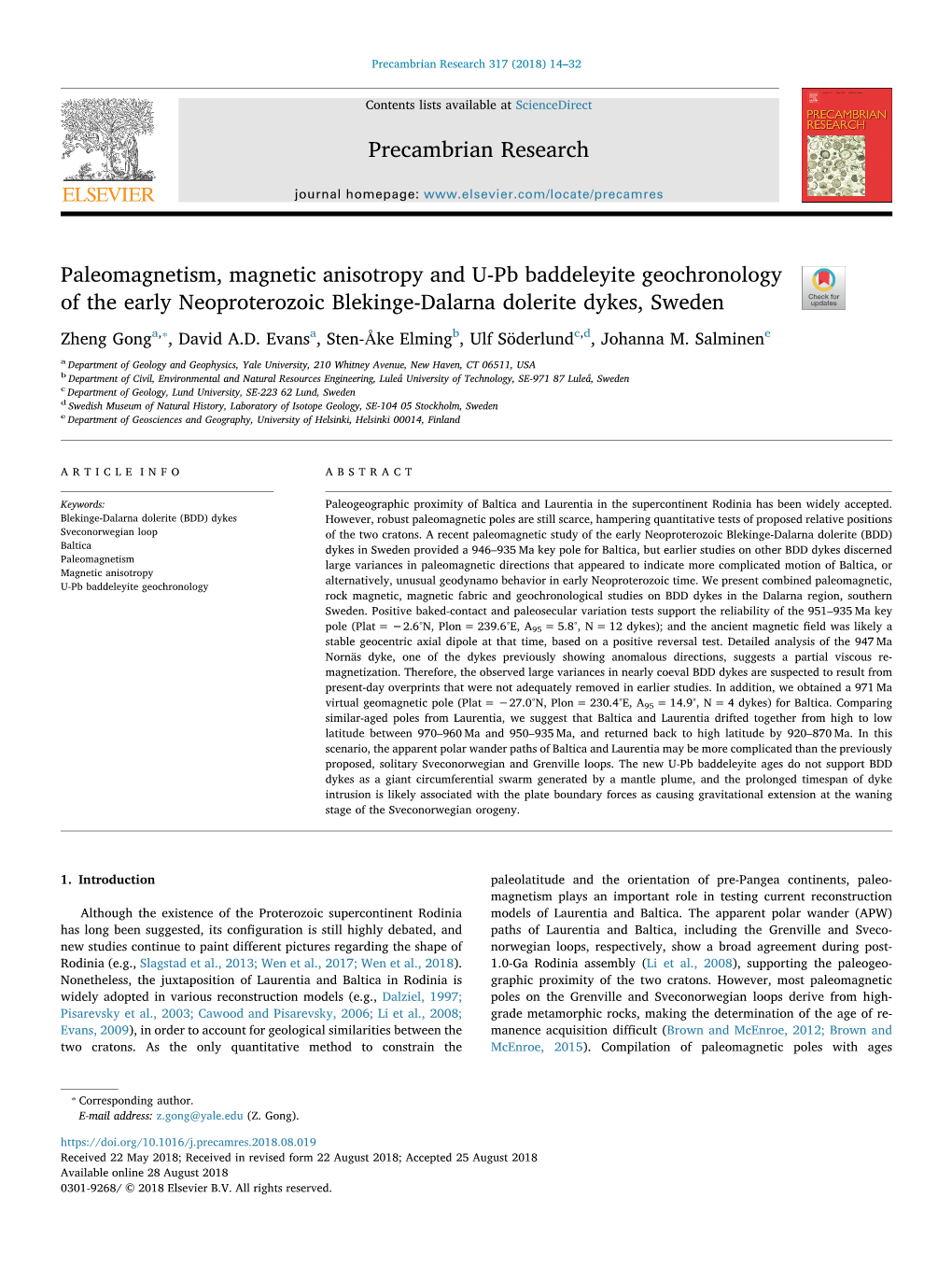 Paleomagnetism, Magnetic Anisotropy and U-Pb Baddeleyite