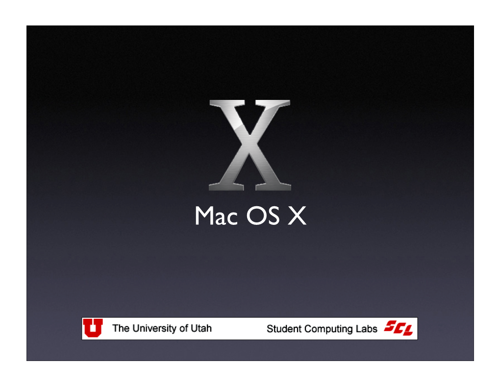 Mac OS X Mac OS X Part 1