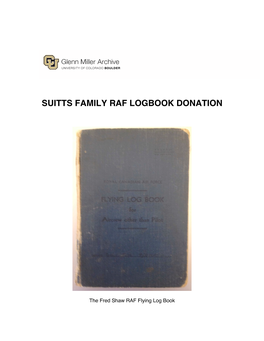 Suitts Family Raf Logbook Donation