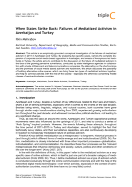 Failures of Mediatized Activism in Azerbaijan and Turkey