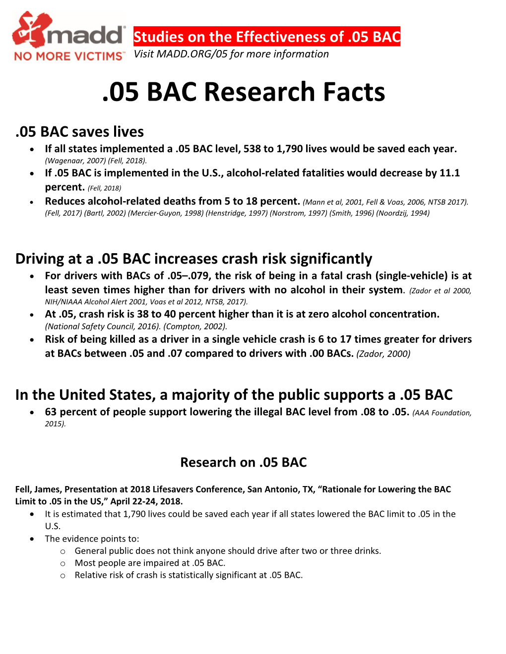 05 BAC Research Facts