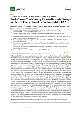 Using Satellite Imagery to Evaluate Bark Beetle-Caused Tree Mortality Reported in Aerial Surveys in a Mixed Conifer Forest in Northern Idaho, USA