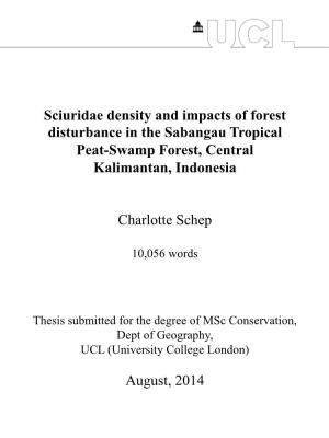 Sciuridae Density and Impacts of Forest Disturbance in the Sabangau Tropical Peat-Swamp Forest, Central Kalimantan, Indonesia