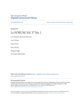 Le FORUM, Vol. 37 No. 1 Lisa Desjardins Michaud, Rédactrice