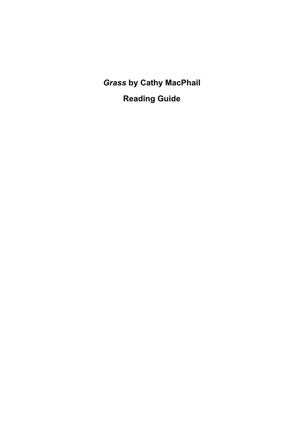 Grass by Cathy Macphail