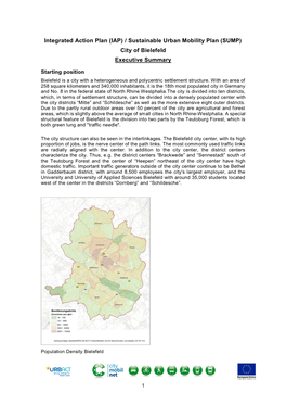 Sustainable Urban Mobility Plan (SUMP) City of Bielefeld Executive Summary