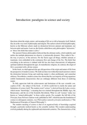 Introduction: Paradigms in Science and Society