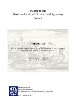 Master Thesis Appendices