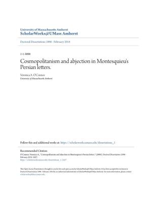 Cosmopolitanism and Abjection in Montesquieu's Persian Letters. Veronica A