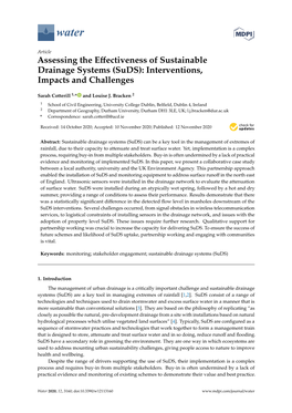 (Suds): Interventions, Impacts and Challenges