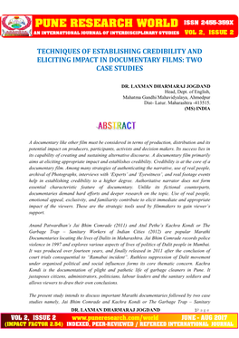 Techniques of Establishing Credibility and Eliciting Impact in Documentary Films: Two Case Studies