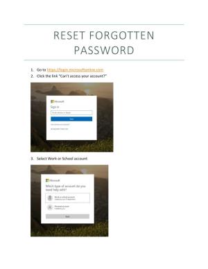 Reset Forgotten Password with Office365