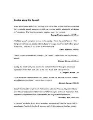 Quotes About the Speech