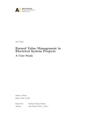 Earned Value Management in Electrical System Projects a Case Study