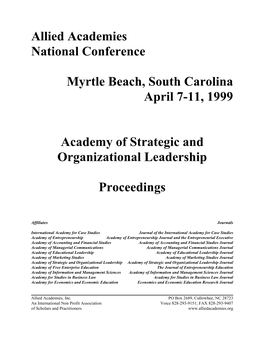 Academy of Strategic and Organizational Leadership