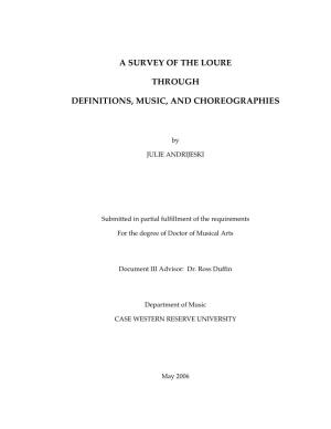 A Survey of the Loure Through Definitions, Music, and Choreographies