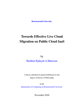 Towards Effective Live Cloud Migration on Public Cloud Iaas