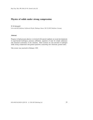 Physics of Solids Under Strong Compression