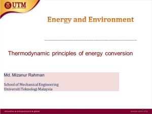 Lecture 3 Thermodynamic Principles of Energy Conversion