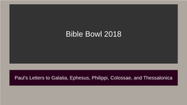 Bible Bowl 2018