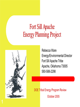 Fort Sill Apache Energy Planning Project