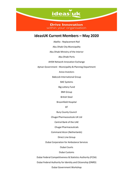 Ideasuk Current Members – May 2020