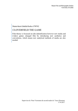 Cloverfield the Game