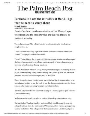 Frank Cerabino on the Conviction of the Mar-A-Lago Trespasser and the Visitors Who Are the Real Threats to National Security